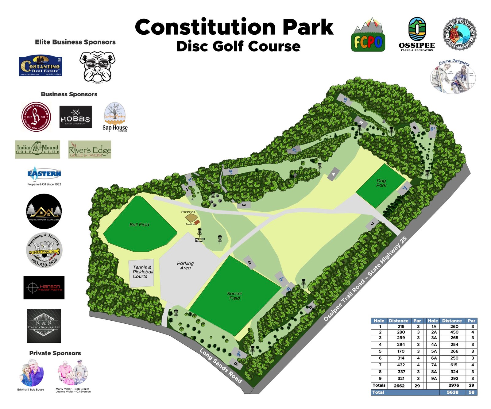 Map with Sponsors 36x30 at 150 dpi 6-11-2025 Disc Golf Course Map